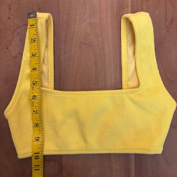 BEC + BRIDGE Bikini Top Size 4 US Yellow Square Neck Beach Vacation Summer Swim - Picture 9 of 10